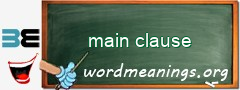 WordMeaning blackboard for main clause